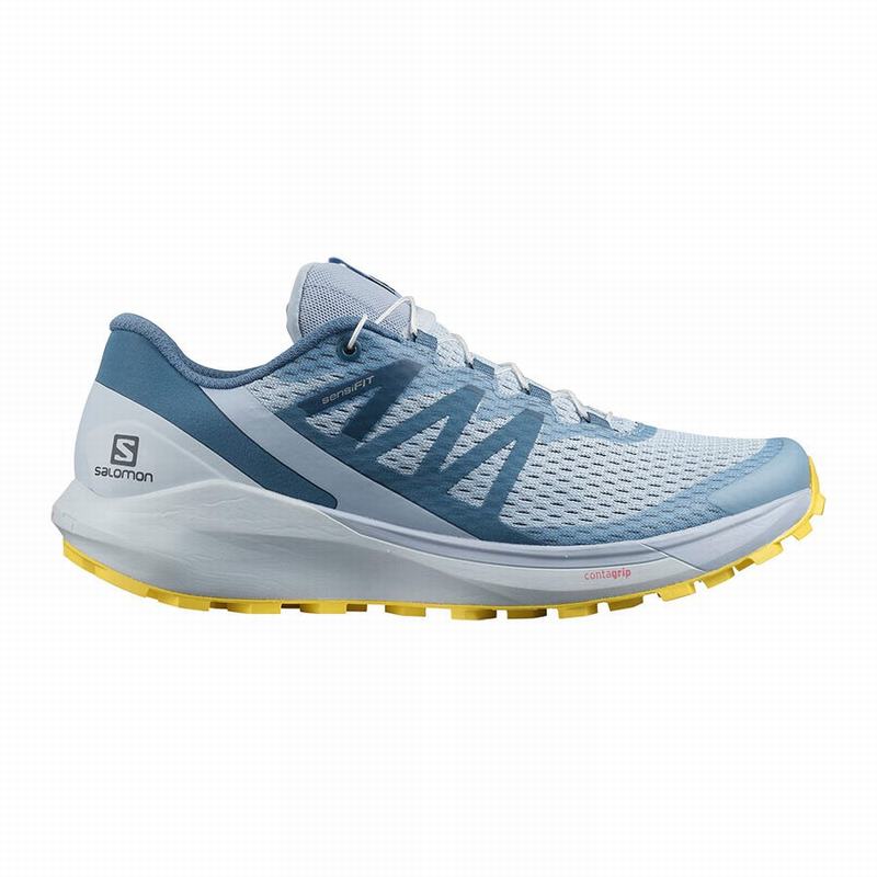 Salomon Singapore Womens Trail Running Shoes - SENSE RIDE 4 Blue/Lemon | 73490-CDLI